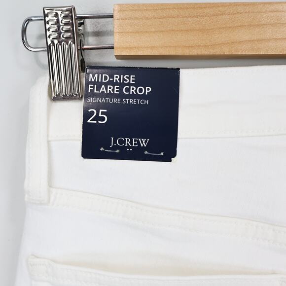 NWT J. Crew Factory Mid-Rise Flare Crop Signature Stretch Denim White Size 25 - Picture 7 of 9